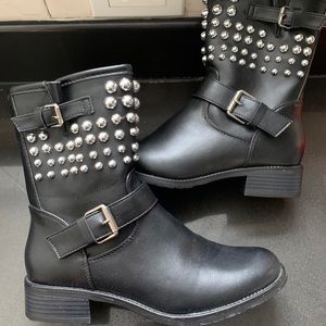 Studded Black Boots